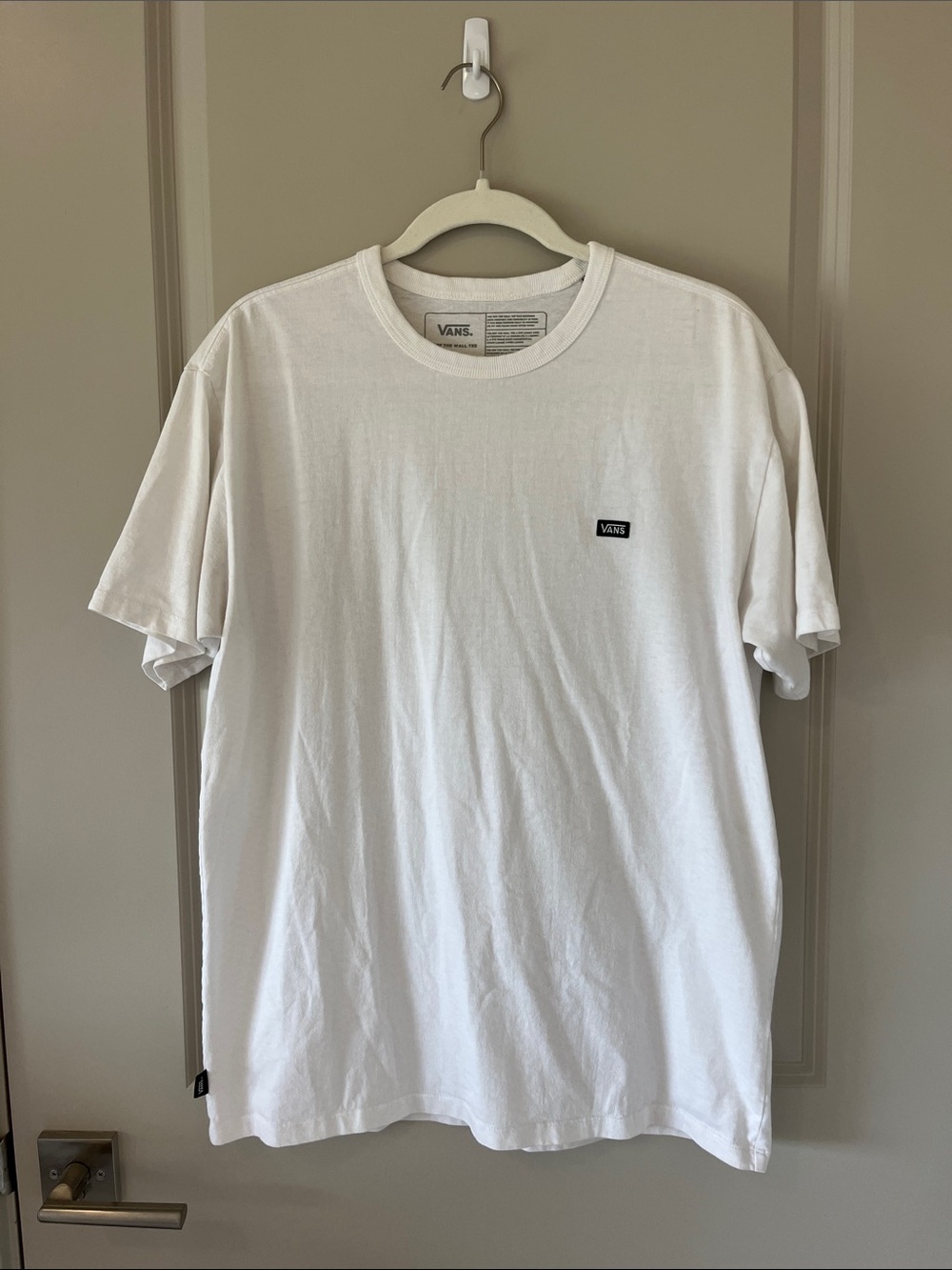 Vans White Short Sleeve Crew T-Shirt with Small Logo Patch